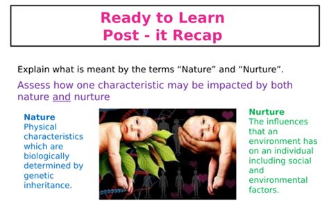 Nature Vs Nurture Lesson Activities Teaching Resources