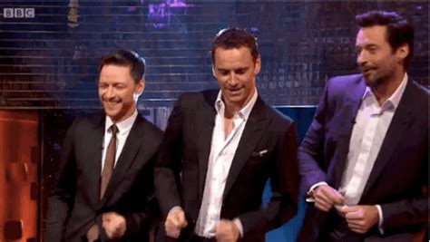 watch hugh jackman michael fassbender and james mcavoy dance to blurred lines