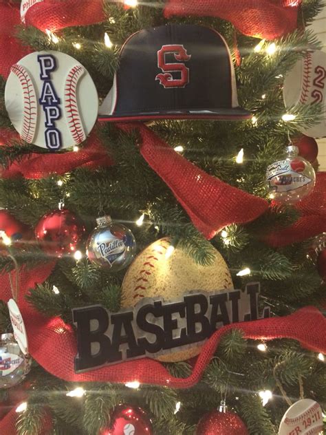 Baseball Theme Christmas Tree Christmas Bulbs Christmas Christmas