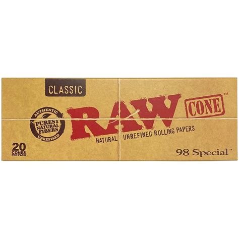 Raw Pre Rolled Cones Classic 98 Special 20ct American Rolling Club