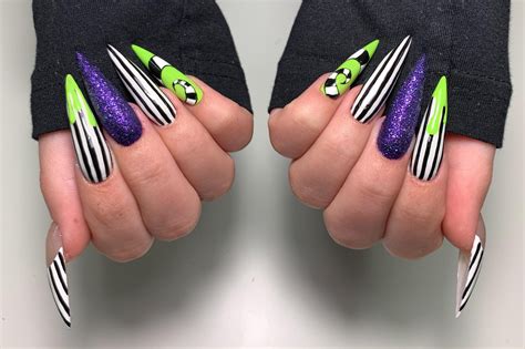 Be The Ghost With The Most With These Beetlejuice Nail Designs Artofit