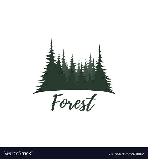 Isolated On White Background Vector Image Forest Logo Logo Design
