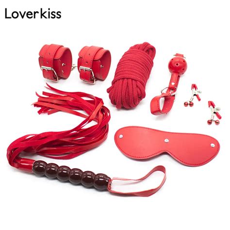 loverkiss 6pcs lot fetish bdsm restraints bondage set erotic toys slave adult games 10m bondage