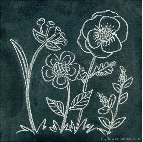 Anthropologie Inspired Flower Chalk Art My Flower Journal