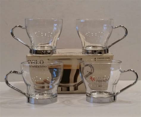 Fidenza Oslo Espresso Glass Coffee Cups Set Of 4 Made In Italy Free Shipping Fidenza