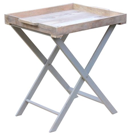 Nordic Grey Collection Large Butler Tray Table Mango Wood Furniture