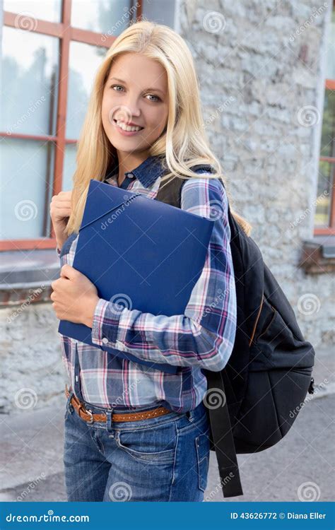 Portrait Of Female Student At The College Campus Stock Photo Image