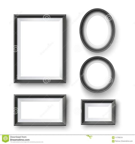 Set Of Modern Minimalist Black Blank Picture Frame With Transparent ...