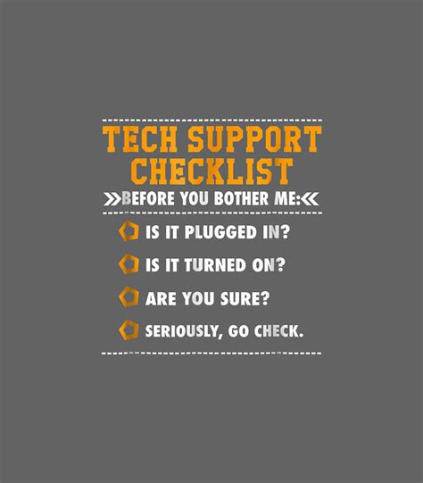 Funny Tech Support Checklist Sysadmin Digital Art By Mariad Errol Pixels