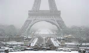 Paris Snow Eiffel Tower Partially Closed After Four Inch Snowfall In