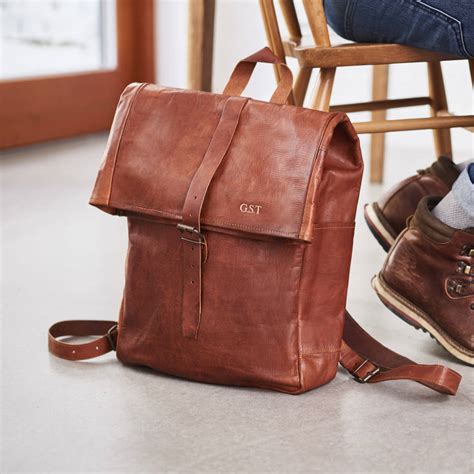 Rolltop Leather Backpack By Vida Vida