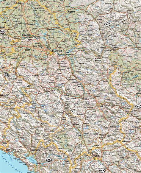 Reljef Geografska Karta Srbije
