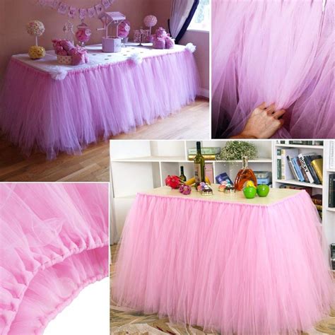 Beautiful Tulle Tutu Table Skirt Tableware Skirts For Wedding Decor