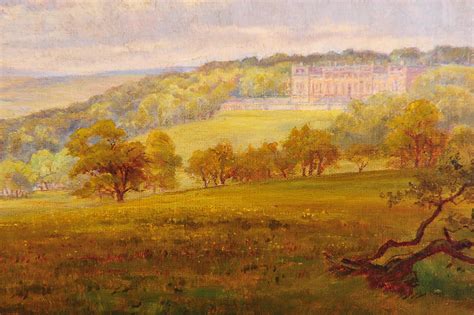 19th Century English Landscape Cliveden House Oil Painting By Alfred Elsworth For Sale At