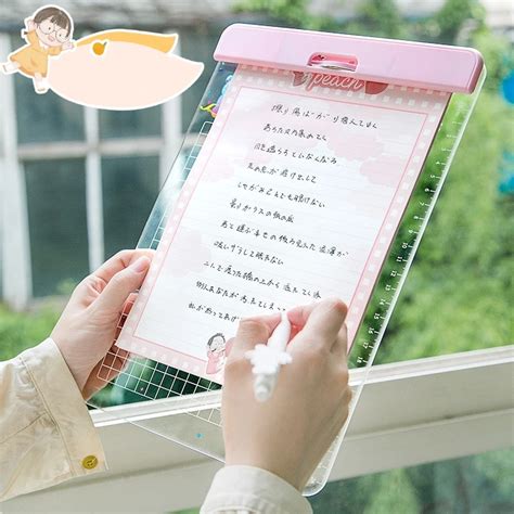 30 21cm Cartoons Series Writing Board Clip Stationery A4 Paper Acrylic