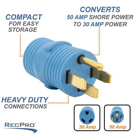 50 Amp Rv Plug To 30 Amp Adapter Recpro