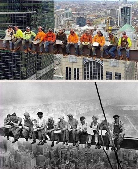 Chicago Workers Remake The Iconic ‟lunch Atop The Skyscraper Photo