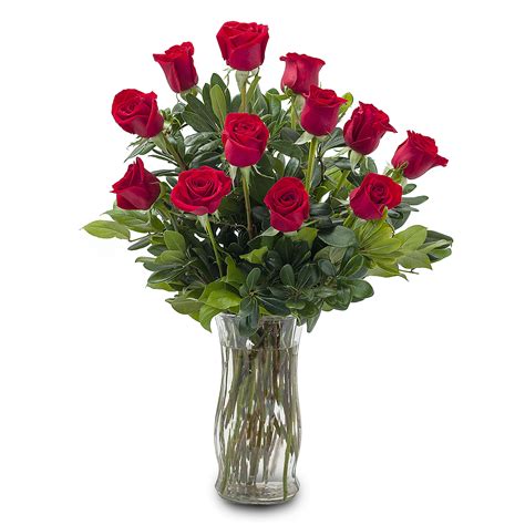 Classic Romance Beautiful Red Roses Lush Accents In A Vase 3 Sizes