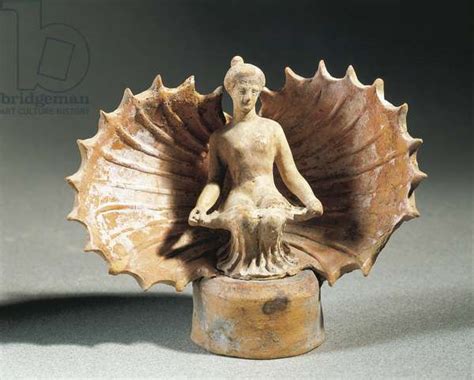 Goddess Aphrodite Born From The Sea In A Shell Terracotta Sculpture