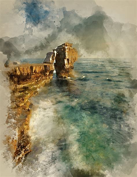 Watercolor Cliffs At Explore Collection Of