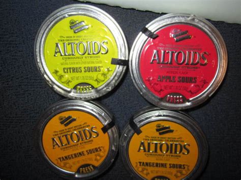 Altoids Sours 4 Sealed Tins Two Tangerine One Citrus And One Apple