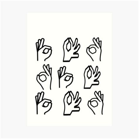 Ok Hand Emoji Meme Art Prints Redbubble