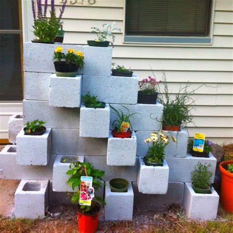 Si estás buscando ideas creativas para integrar plantas y flores a la decoración de tu hogar, te mostramos cómo hacer jardineras de cemento u hormigón. Cinder block garden step 2 | Jardines verticales ...