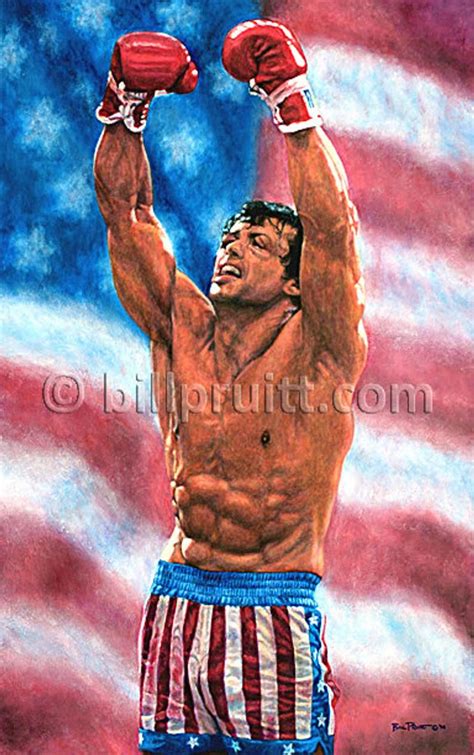Sylvester Stallone Rocky Balboa Rocky 4 Art Print 13x19 Signed And