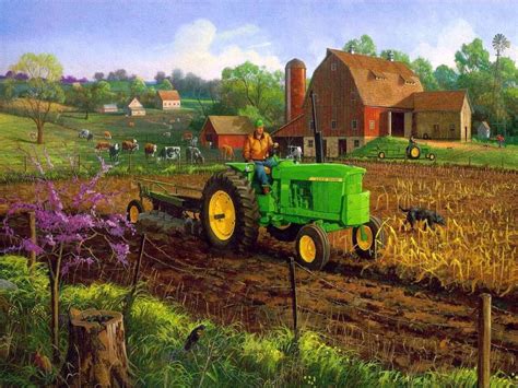 John Deere In A Farm Scene Im A Little Bit Country