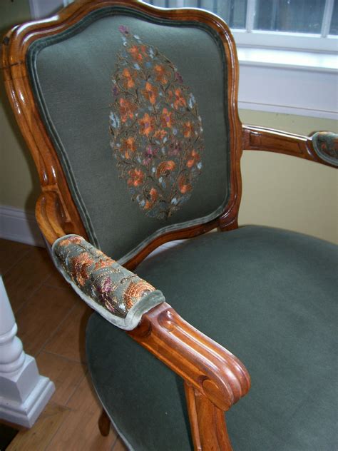 Queen Ann Chair With Embroidered Back Re Upholstery And Restoration