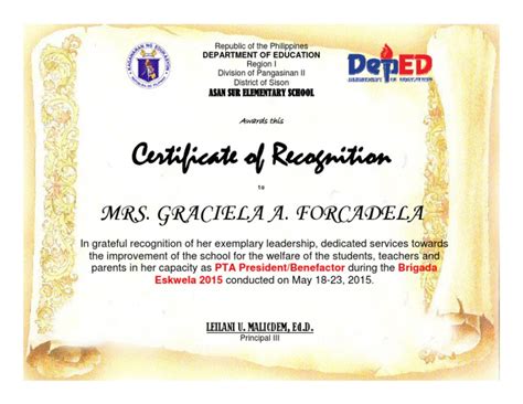 Certificate Brigada
