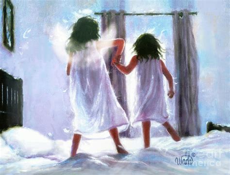 Two Sisters Angel Sister Painting By Vickie Wade