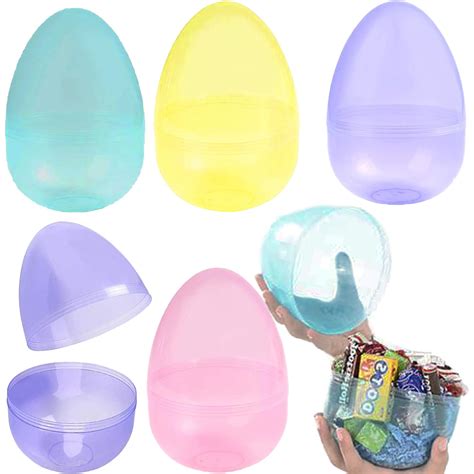 Buy 4es Novelty Jumbo Easter Eggs 8 Plastic Fillable Large Eggs Set