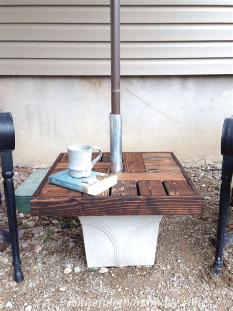 I kendall todd mix up concrete and make a umbrella stand. Make Your Own Umbrella Stand Side Table - a Houseful of Handmade
