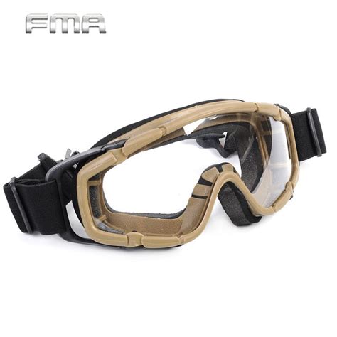 Fma Tactical Ballistic Goggle Glasses For Helmet With Side Rails Safety Eyeglasses Protective