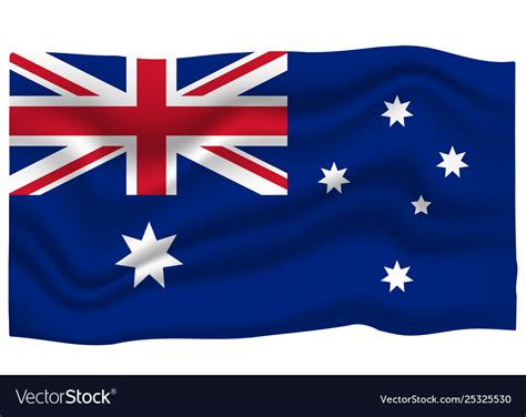 Australia Flag Icon National Flag Banner Cartoon Vector Image