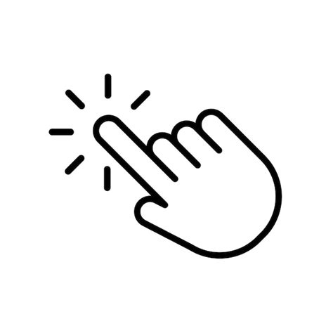 Haga clic en el icono de mano en el diseño de estilo de contorno de