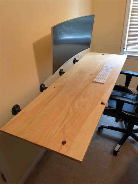 Built A Wall Mounted Computer Desk Rbeginnerwoodworking
