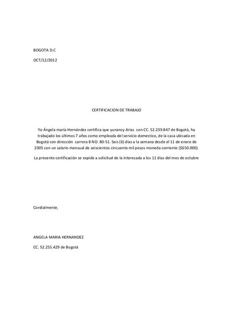 Carta De Recomendacion Empleada Domestica Z Soalan Kulturaupice