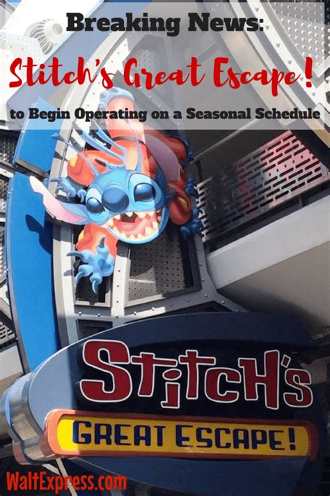 Breaking News Stitchs Great Escape To Begin Operating On A Seasonal