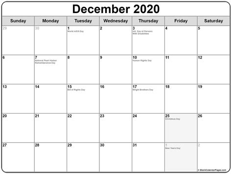 All of you are welcomed in new year 2021. December 2020 calendar with holidays