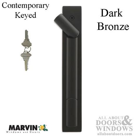 Marvin Contemporary Keyed Handle Ultimate Sliding French Door Dark