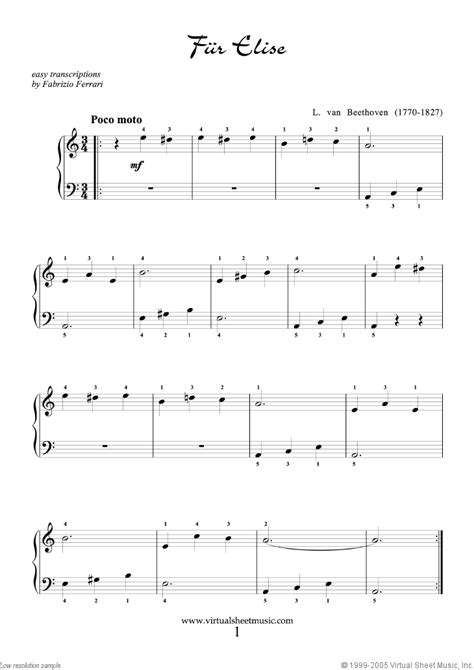 Piano Sheet Music For Beginners Free Printable
