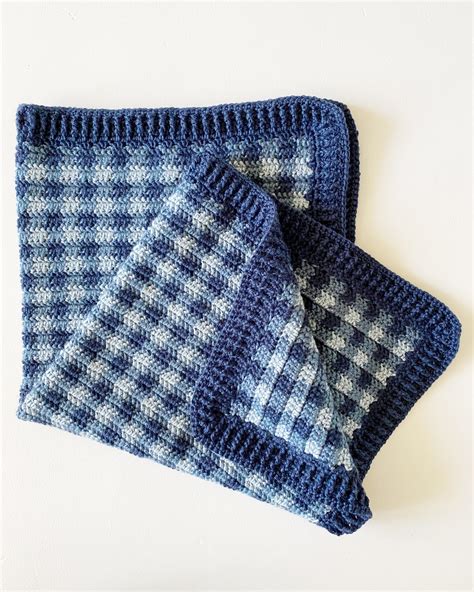 Crochet Mini Checked Gingham Baby Blanket Daisy Farm Crafts