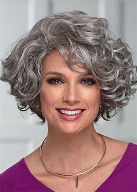 Elegant Womens Mid Length Wig With Face Framing Layers Of Loose Curly