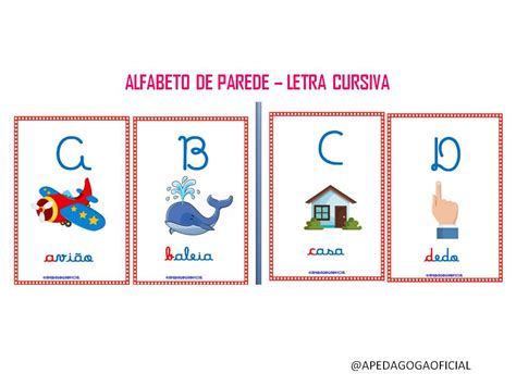 Alfabeto De Parede Letra Cursiva Educa Market