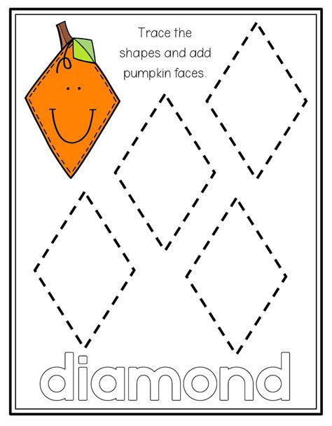 Printable Diamond Shape Worksheet For Preschool Bmp Place