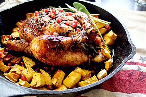 Chicken and your veggies coated with garlic and herbs and baked to perfection. Sage and Garlic Roasted Chicken with Pomegranate and Black ...