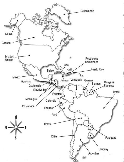 Mapa de América Completo con nombres de países e información