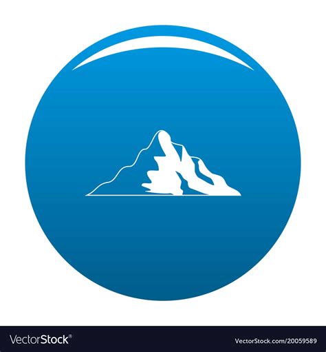 Snow Mountain Icon Blue Royalty Free Vector Image